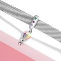 Sterling silver hot air balloon charm with colorful enamel on a mesh bracelet - Colorful Hot Air Balloon Style (PR0096)