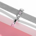 Pink enamel ballet shoe charm and silver bow bead on mesh bracelet for jewelry DIY - Ballet Shoes Bow Style (PR0097)