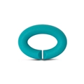 Teal oval flexible silicone connector link for geometric DIY bracelets and chains - Lake Blue