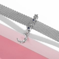 925 silver star and moon charm with blue stones for woven bracelet accessories - Moon & Stars Pendant Style (PR0100)