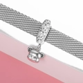 925 sterling silver panda bear charm with sparkling zircon paw print dangle bead - Cute Bear Paw Print Style (PR0101)
