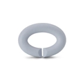 Light blue matte silicone oval link connector for DIY geometric X-series bracelets - Cement Grey
