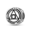 S925 sterling silver Philosopher's Stone charm with geometric triangle and circle design - Philosopher's Stone (PC1781)