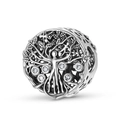 S925 sterling silver Tree of Life charm bead with clear cubic zirconia for DIY bracelets - S925 Sterling Silver / Tree of Life Charm (PC1782)