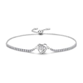 S925 Sterling Silver Virgo heart bracelet with sparkling cubic zirconia and adjustable chain - Virgo Style (PG0082-6)