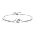 Detail of S925 sterling silver Sagittarius heart bracelet with adjustable sliding clasp - Sagittarius Style (PG0082-9)