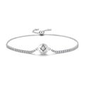 Adjustable S925 sterling silver tennis bracelet with Masonic emblem pendant - Architecture Theme (PG0077) / 925 Silver