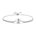 Adjustable S925 silver tennis bracelet with a circular Dentistry medical charm - Dentistry Theme (PG0078) / 925 Silver