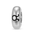 Detail of S925 sterling silver Taurus zodiac charm with black line engraving and hallmark - 925 Sterling Silver / Taurus (PA0174-2)