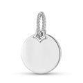 Minimalist S925 sterling silver round pendant with star link and textured bail - Star Rope Bail Round Pendant (DK0010)