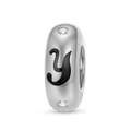 Detailansicht eines S925 Sterlingsilber-Charms mit Buchstabe y und Edelsteinbesatz - Buchstabe Y (PA0173-25)