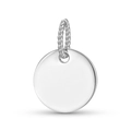 Polished S925 sterling silver round pendant with decorative twisted rope bail design - Minimalist Mirror Round Pendant (DK0011)