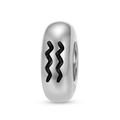 Gros plan d'une breloque Verseau en argent S925 avec lignes noires pour bracelets personnalisés - Argent sterling 925 / Verseau (PA0174-11)