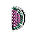 Charm anguria in argento S925 con zirconi cubici rosa e verdi incastonati - Forma Fetta di Anguria (PR0043)