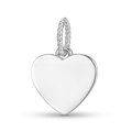Close-up of heart-shaped S925 silver pendant with polished surface and spiral ring - Minimalist Mirror Heart Pendant (DK0013)