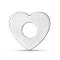 Polished S925 sterling silver heart charm with mirror finish and center hole for DIY jewelry - Heart Bead With Hole (DK0014)