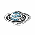 Charm Saturno in argento 925 con zirconi blu chiaro e piccoli dettagli a stella - Saturno Blu (PR0057)