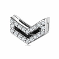 Charm a forma di V in argento sterling S925 con zirconi per braccialetti - Forma V Pavé (PR0068)