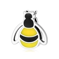 S925 sterling silver honey bee charm with yellow and black enamel stripes for bracelets - Enamel Bee Style (PR0006)