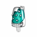 Ciondolo a forma di gelato con smalto verde menta e pietre di zirconio brillante - Ghiacciolo (PR0073)