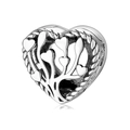 Silver S925 sterling silver heart-shaped charm with openwork tree of life design - Life Tree Heart Style (PR0013)