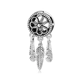 S925 sterling silver dreamcatcher charm bead with delicate feather pendants - Dreamcatcher Feather Style (PR0017)