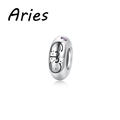 Charm Ariete in argento S925 con zircone viola per bracciali personalizzati - Ariete (PA0167-1BJ)