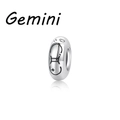 Charm segno zodiacale Gemelli in argento sterling S925 con zircone per braccialetti - Gemelli (PA0167-3BJ)