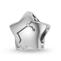 S925 sterling silver star zodiac charm with white zircon stones for charm bracelets - Aries Style (PC1750-1)