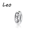 S925 Silber Löwe Sternzeichen Zwischenperle mit grünem Edelstein für DIY Armbänder - Löwe (PA0167-5BJ)