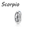 Polierte S925 Sterling Silber Skorpion Sternzeichen Perle mit blauem Zirkonia - Skorpion (PA0167-8BJ)
