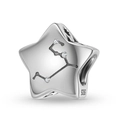 S925 Sterling silver star bead with Scorpio constellation and zircon accents for DIY charm bracelets - Leo Style (PC1750-5)