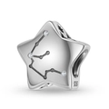 Aquarius zodiac star charm in S925 sterling silver with sparkling white zircon crystals - Aquarius Style (PC1750-11)