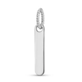 Polished S925 sterling silver rectangular bar charm with twisted bail detail - Rope Bail Bar Pendant (DK0006)