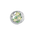 Pendentif fleur en argent S925 avec pétales en émail jaune et zircons blancs brillants - Juillet Orchidée (PC1704-7)