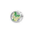 Pendentif fleur en argent S925 avec émail jaune et anneau serti de zircons brillants - Août Osmanthus (PC1704-8)