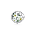 Pendentif marguerite en argent sterling S925 avec émail blanc et pierres de zircone - Septembre Chrysanthème (PC1704-9)