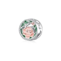 Pendentif en argent S925 avec rose en émail rose et détails en zircone brillant - Novembre Rose (PC1704-11)