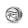 S925 sterling silver Eye of Horus hollow charm bead with vintage Egyptian totem design - The Eye of Horus (PC1759)