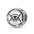 S925 sterling silver evil eye charm bead with engraved hallmark for DIY jewelry - Eye of God (PC1770)