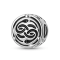 S925 sterling silver infinity snake bead with black and white enamel for DIY bracelets - Ouroboros Snake (PC1761)