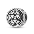 S925 sterling silver Merkaba symbol bead with vintage oxidized finish for DIY jewelry - Merkaba (PC1767)