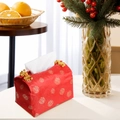 Funda de caja de pañuelos de seda roja tradicional con patrones dorados y nudo chino festivo - Caja de Pañuelos China Roja