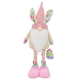 Gnomo de Pascua de peluche con gorro rosa, orejas de conejo y piernas largas decorativo - Estilo de Huevo de Pascua