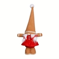 Weihnachtliche Lebkuchen-Gnom-Puppe mit rotem Hut und Zöpfen für die Heimdekoration - Frühlingsfest-Dekor / Lebkuchen Rudolf Weiblicher Stil