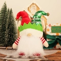 Gnomo di Natale luminoso con cappello di velluto rosso e paillettes per decorazione - Gnomo con Cappello di Paillettes Rosso Con Luce LED