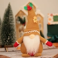 Charmanter Weihnachts-Lebkuchen-Gnom Plüsch mit spitzem Hut für festliche Schaufensterdeko - Lebkuchenmann Spitzhut Langer Bart (Herren) / Herrenstil