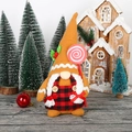 Χριστουγεννιάτικος νάνος gingerbread με ριγέ γλειφιτζούρι και γιορτινή χειμερινή διακόσμηση - Gingerbread Man Κορίτσι