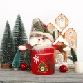 Plüsch Weihnachtsmann Bonbonglas aus rotem Stoff mit festlicher Weihnachtsdeko - Weihnachtsmann-Stil