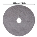 Details von 120cm grauem Weihnachtsbaumrock aus weichem Plüsch mit praktischen Bindebändern - Grau